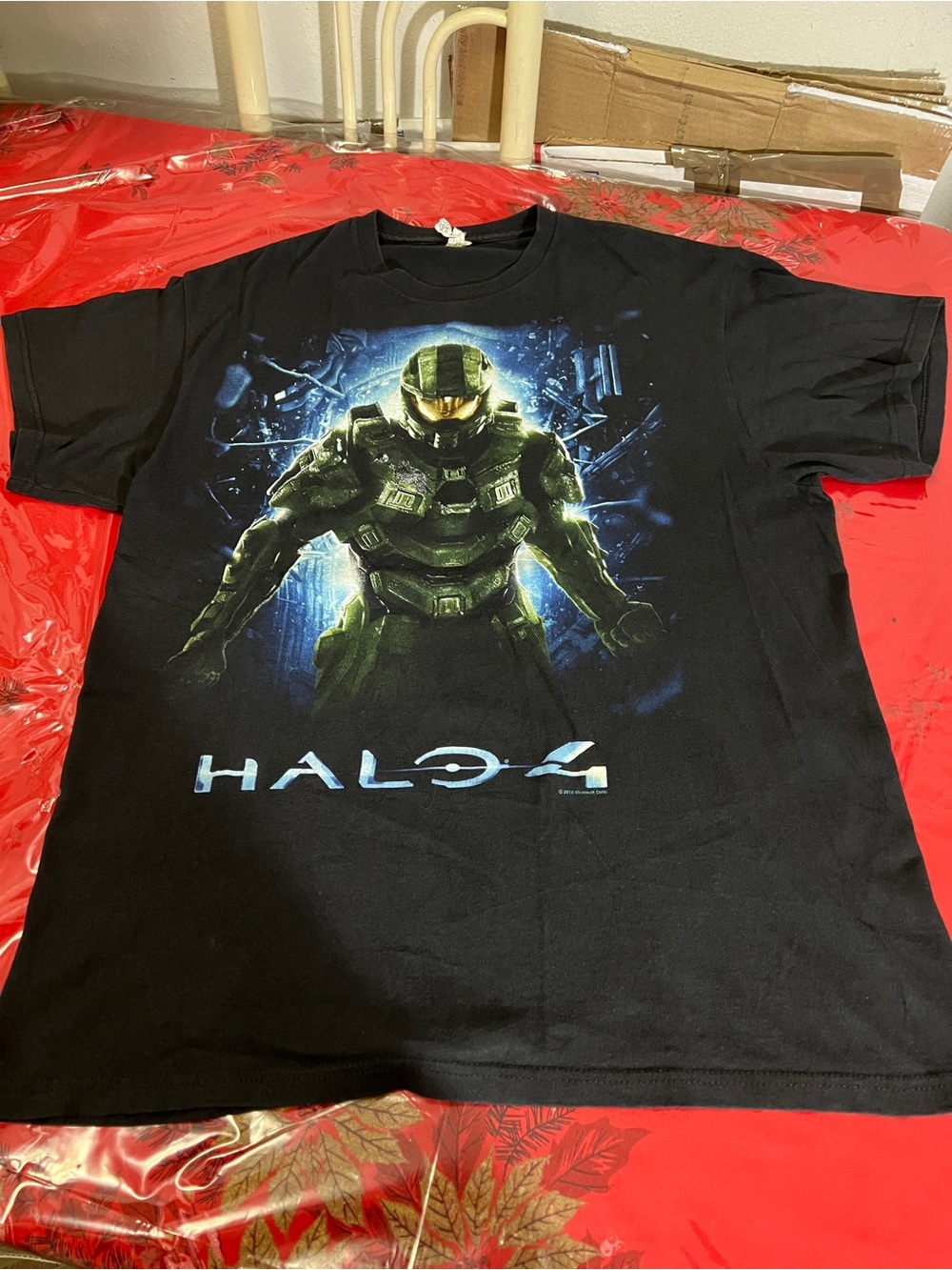 Halo 4 Master Chief Delta ProWeight 2012 XBox Video Game Promo Shirt Sz Large